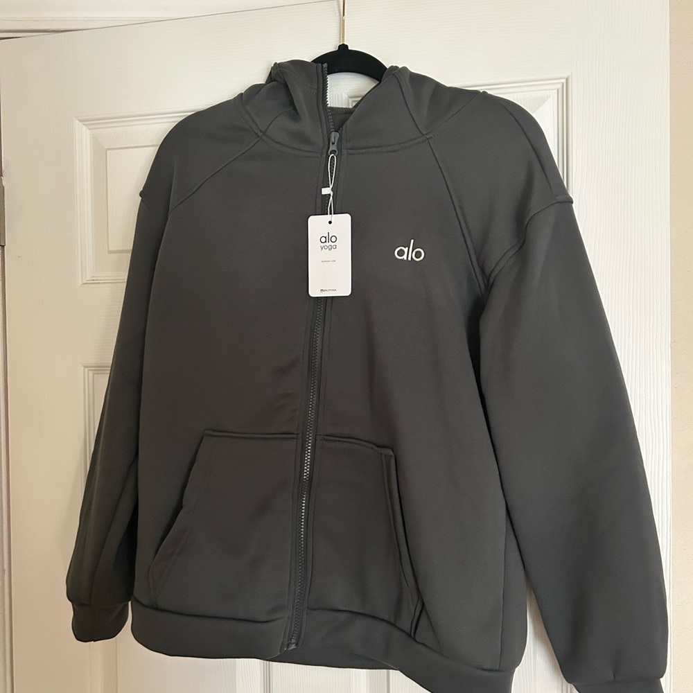 Dark grey zip up hoodie